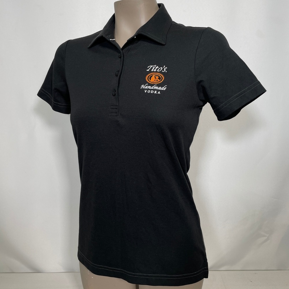 Tito's Handmade Vodka Travis Mathew Embroidered Black Polo Shirt Women's XS